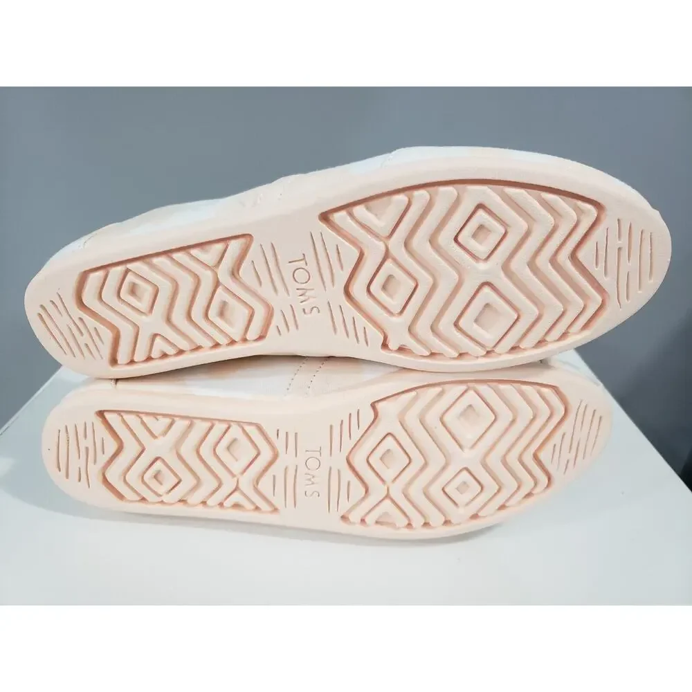 NEW Toms Alpargata Peach Cow Print 8.5 Slip On Farmer Rodeo Ranch Shoe Pink‎